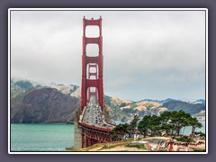 San Francisco - Battery Cranston Blick auf die Brücke