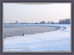 Blick auf Cuxhaven im Winter