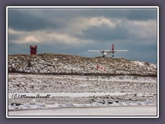 Der Flieger landet