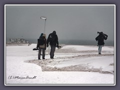 Kegelrobbenfotografen auf der Düne