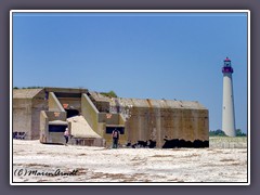 New Jersey - Cape May Lighthouse - Bunker aus dem 2. Weltkrieg am Strand -  Cape May Point