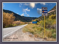 Ende Colorado Highway 90 - Beginn Utah Highway 46 nach Moab