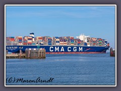 M.S. Antoine de Saint Exupery Megacontainer passiert Cuxhaven am 9.6.2018 auf seiner ersten Reise nach Hamburg