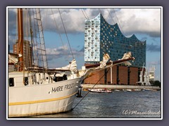 Rahschoner Mare Frisium vor Elbphilharmonie