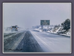 Auf der Interstate 8 ebenfalls Schneesturm