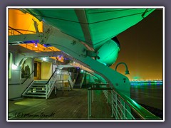 Nachts an Deck auf der Queen Mary