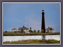 Galveston - Historischer Leuchtturm in Port Bolivar, Texas, der 1872