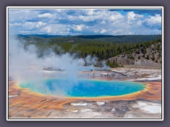 Grand Prismatic Spring vom neuen Overlook aus gesehen