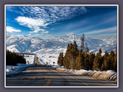 Auf dem US Highway 20 von Idaho Falls gen West Yellostone