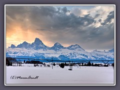 Ein letzer Blick - die Tetons im Winter