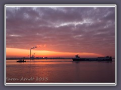 So schön geht die Sonne vor Bremerhaven unter