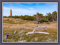 Dünenlandschaft mit Leuchtturm