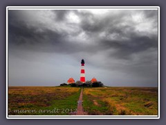 Drohende Wolken über Westerhever