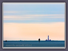 St Peter Ording mit Blick auf den Westerhever Leuchtturm