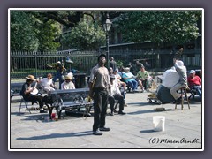 Jazz Musik in der Chartes Street vor dem Jackson Square