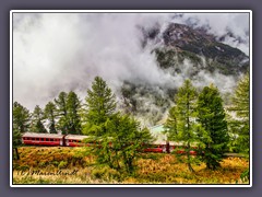 Alp Grüm ist nur mit dem Zug erreichbar