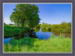 Oste-Hamme-Kanal -Zusammentreffen Oste rechts - Kanal links