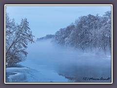 Winter - Nebel steigt auf über der Hamme